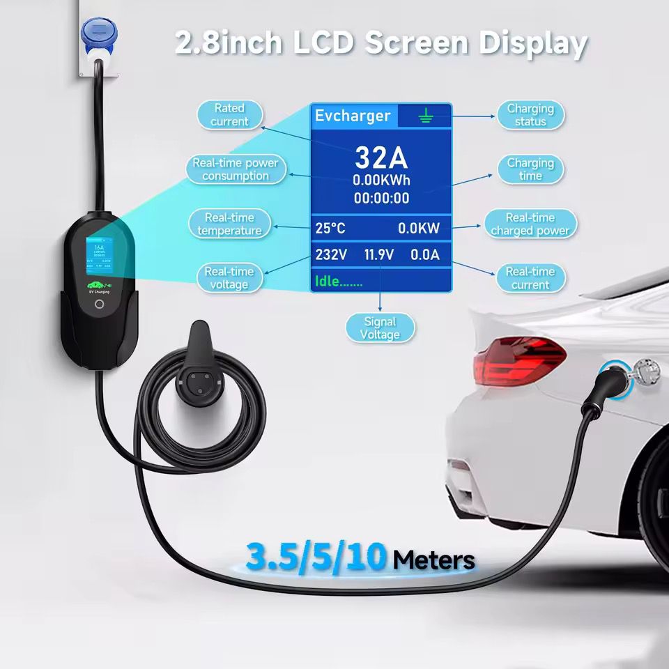 מטען נייד 7kW | Type 2 | 3.5M